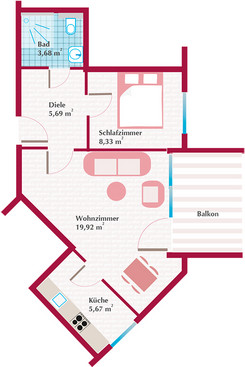 Wohnungsgrundriss Beispiel